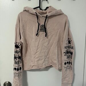 Stüssy Cropped Pink Hoodie | Kids 6 (Fits XS-S Women)